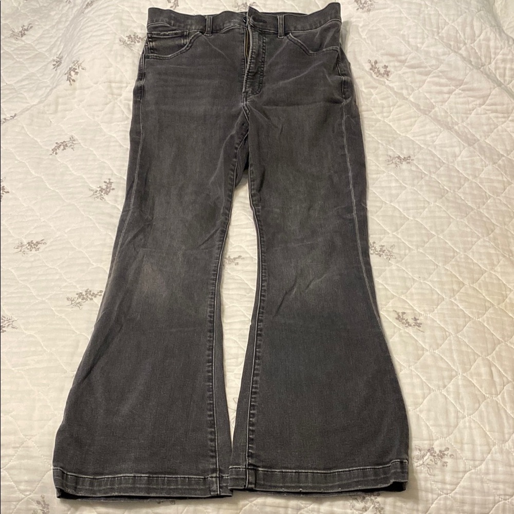 Express Dark Gray Flare Jeans